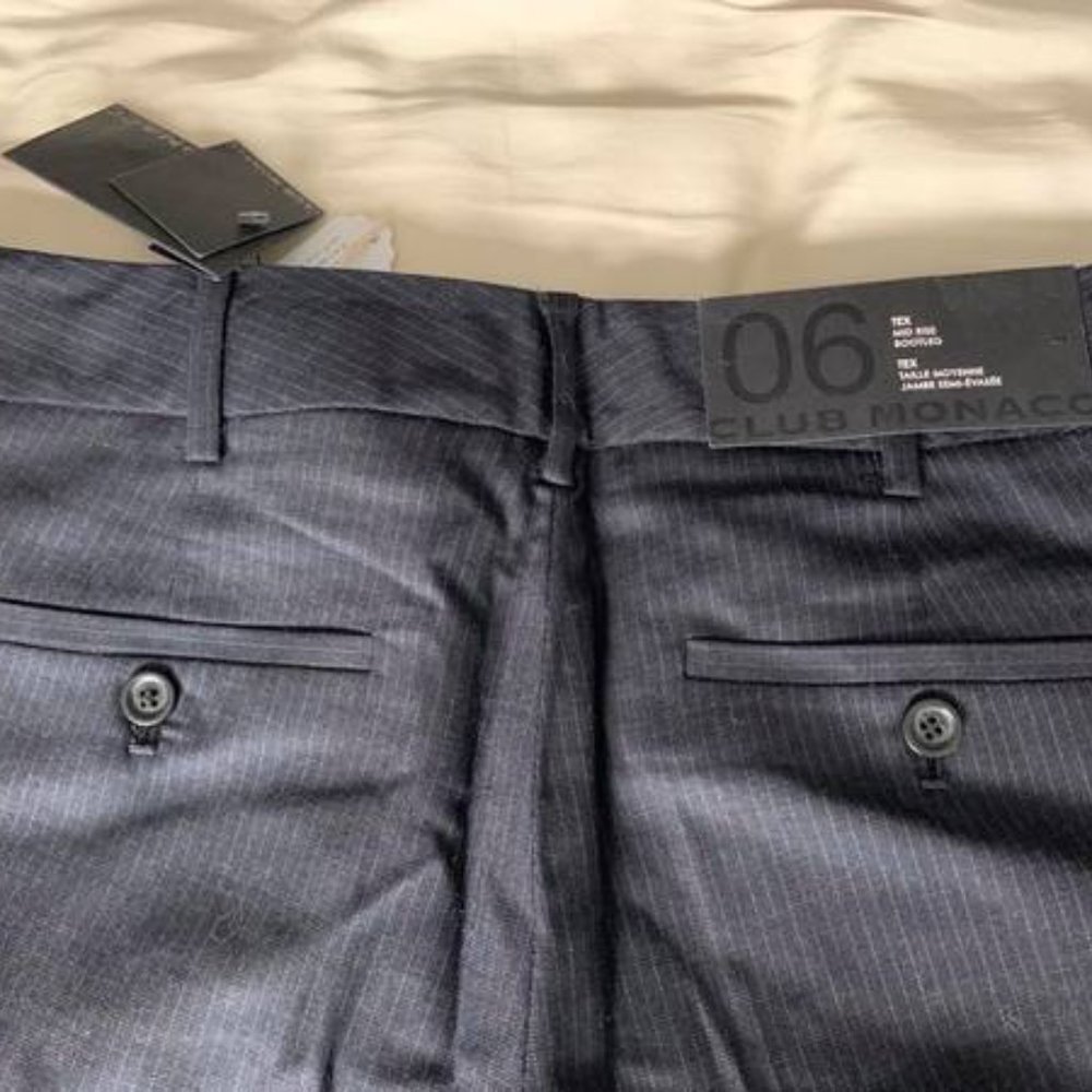 (NEW) Club Monaco Wool navy/dark grey dress bootleg pants - Size 6